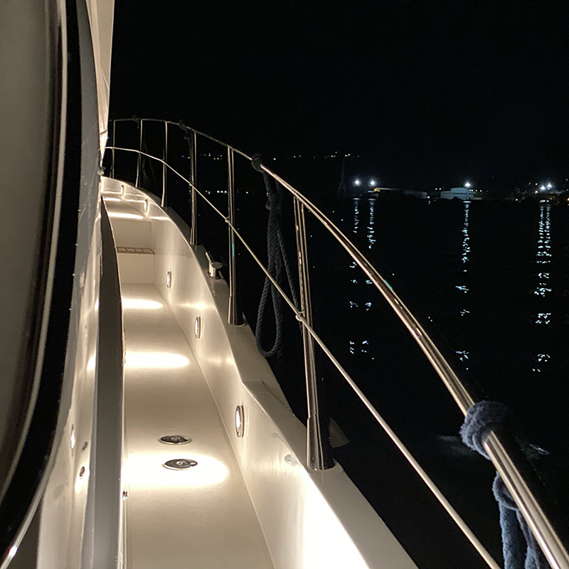 Side deck at night